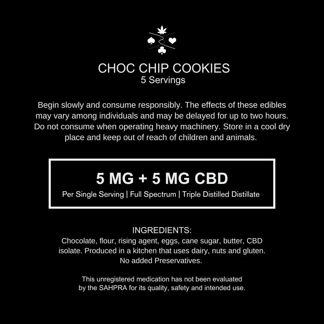 Choc Chip Cookies 5mg + 5mg CBD - Full Spectrum